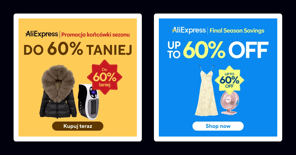 Promocja końcówki sezonu na AliExpress – do 60% taniej 🔥